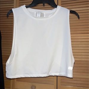 White cropped athletic top